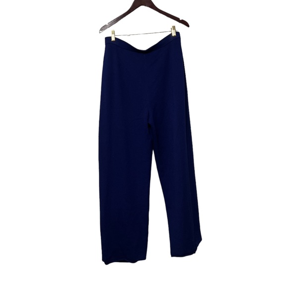 ✨ St. John Blue Knit Wide Leg Pull On Pants - Picture 3 of 4